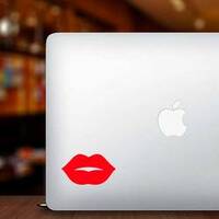 Simple Plump Lips Sticker on a Laptop example