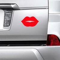 Simple Plump Lips Sticker on a Car Bumper example