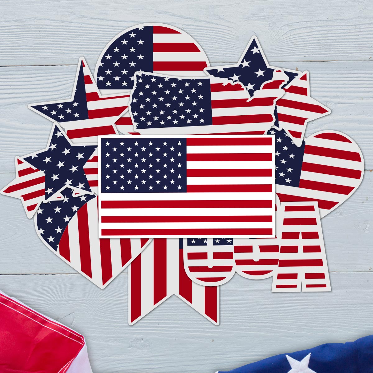 USA All The Way - American Flag Sticker Bundle example