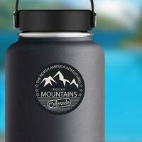 Rocky Mountains, Colorado Sticker on a Water Bottle example