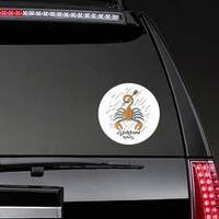 Scorpion Rules Circle Sticker on a Rear Car Window example