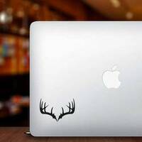 Deer Antlers Transfer Sticker on a Laptop example