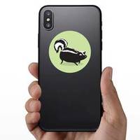 Skunk Illustration On Green Background Sticker example