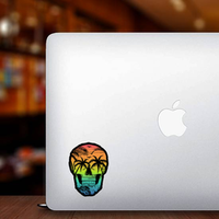 Beach Skull Illustration Sticker