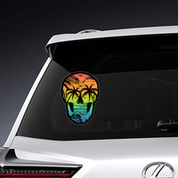 Beach Skull Illustration Sticker