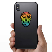 Beach Skull Illustration Sticker