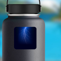 Blue lightning bolt circle sticker