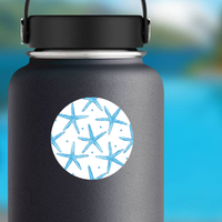 Blue Sea Starfish Pattern Sticker