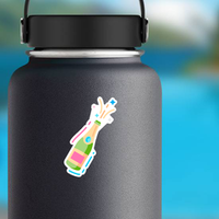 Cartoon Bottle Of Champagne Sticker