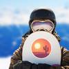 Cartoon Desert Sunset Landscape With Cactus Sticker