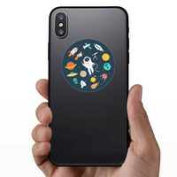 Circular Space Objects Sticker