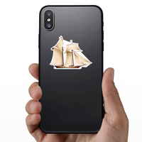 Coasting Schooner With US Flag Sticker