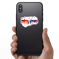 Colorful Piano Keys Silhouette Sticker