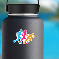 Colorful Silhouettes Of Runners Sticker