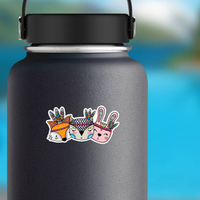 Cute Animals Head Friends With Feathers Tribal Sticker