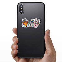 Cute Animals Head Friends With Feathers Tribal Sticker