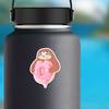 Cute Cartoon Sloth With Pink Donut Sticker example