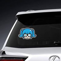 Cute Geek Gamer Girl Blue Sticker