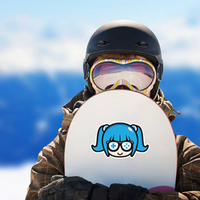 Cute Geek Gamer Girl Blue Sticker