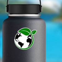 Earth With Green Plant Sticker