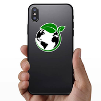 Earth With Green Plant Sticker