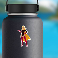 Female Superhero Presenting Sticker