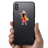 Female Superhero Presenting Sticker