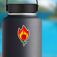 Flaming Rose Fire Sticker