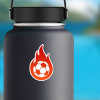 Flaming Soccer Sticker