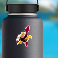 Flying Female Superhero Sticker
