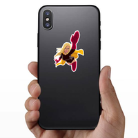 Flying Female Superhero Sticker