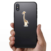 Funny Giraffe Cartoon Character Sticker