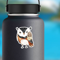 Funny Watercolor Owl Sticker