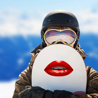 Glossy Female Red Lips Sticker