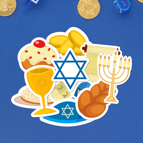 Give The Gift of Stickers - Hanukkah Sticker Bundle example