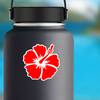 Hibiscus Bright Red Flower Sticker example