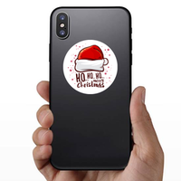 Ho Ho Ho Merry Christmas Santa Hat Sticker