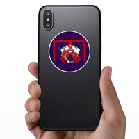 Hockey Goalkeeper In Flat Design Sticker