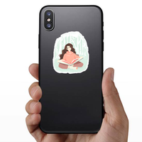 Illustration Of A Girl Reading A Big Book In The Woods Stick