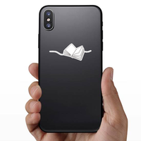 Line Drawing Open Book With Flying Pages Sticker