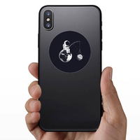 Little Astronaut Fishing for the Moon Sticker