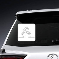 Mother and Child Continuous Line Art Sticker