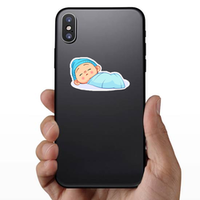 Newborn Sleeping Baby Boy Sticker