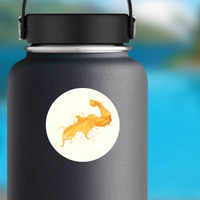 Orange Juice Splash In Form Of Arm Muscle Fitness Sticker