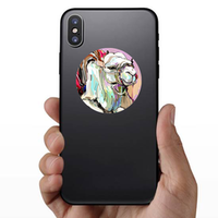 Original Digital Painting Artwork Of White Camel Sticker