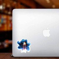 Paper Cut Space Shuttle Launching Sticker