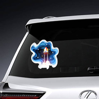 Paper Cut Space Shuttle Launching Sticker