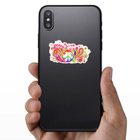 Peace And Love Paisley Hippie Sticker
