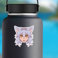 Pixel Art Anime Kawaii Cat Girl Face Sticker