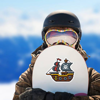 Pixel Art Cartoon Pirate Ship Sticker